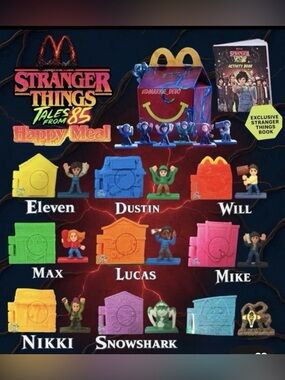 Netflix Stranger things McDonalds happy meal toys. Full set. NEW